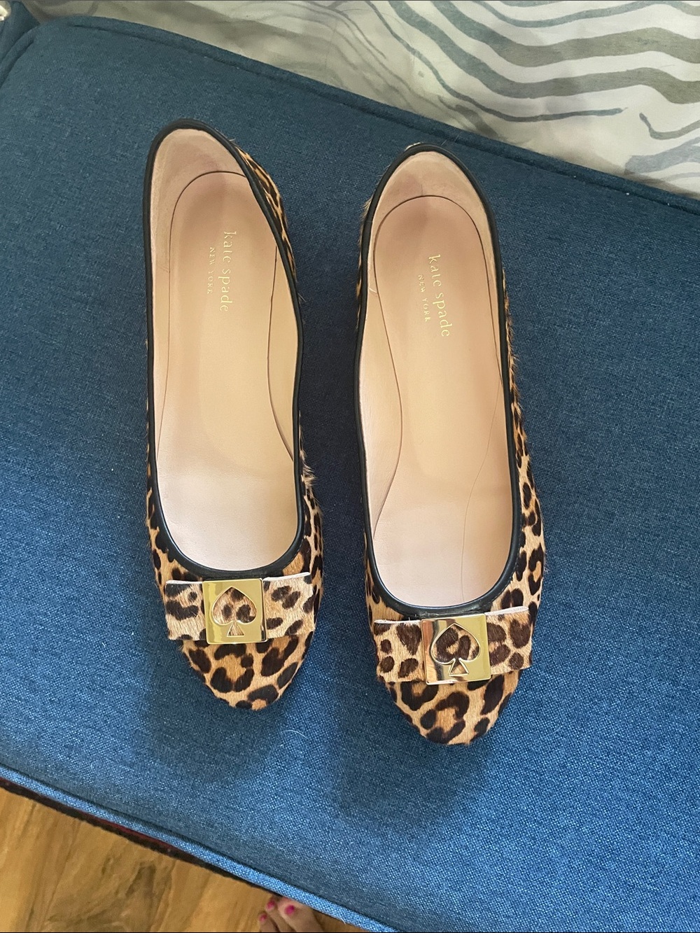 kate spade Leopard Print Ballet Flats - Brown/Black